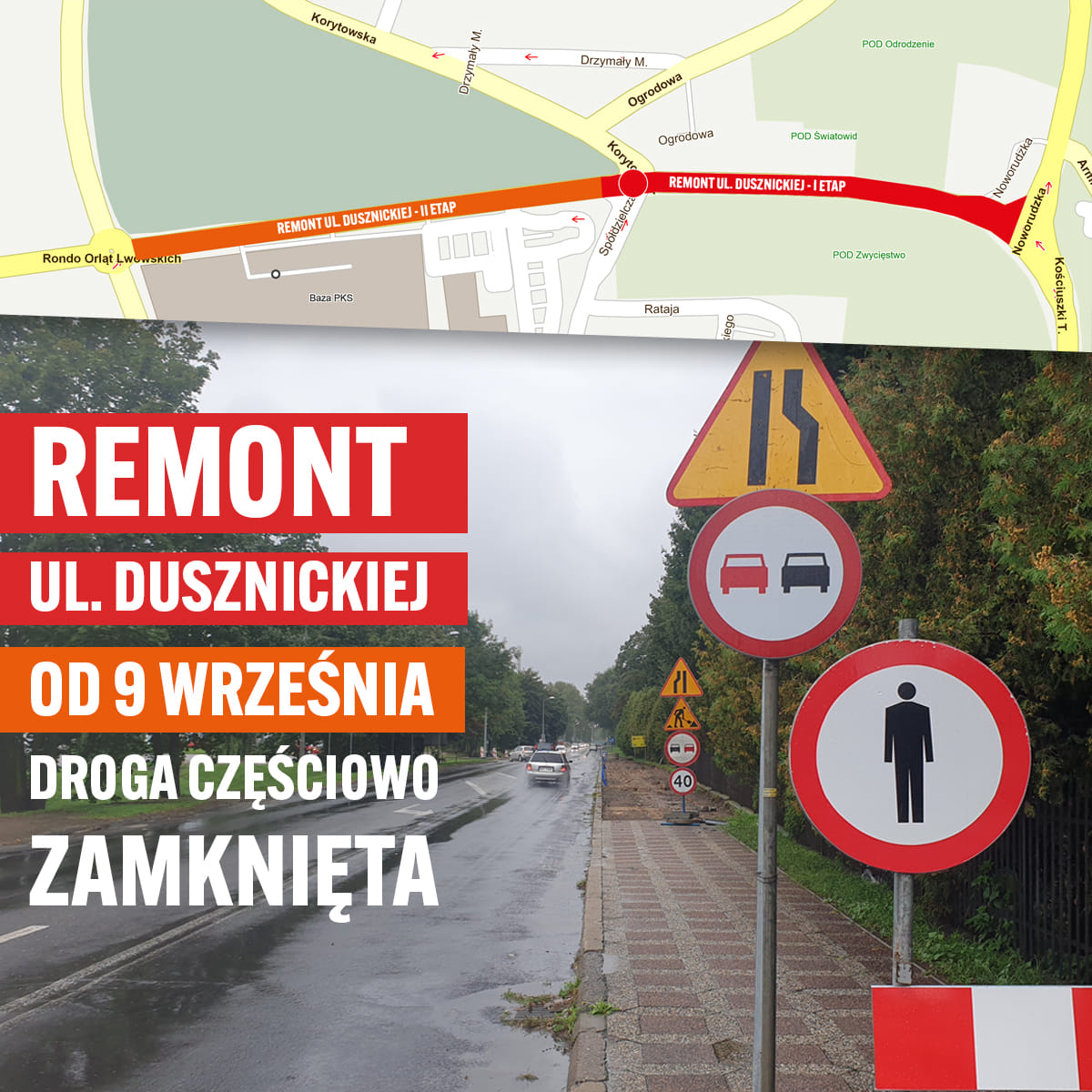 remont ul. Dusznickiej.